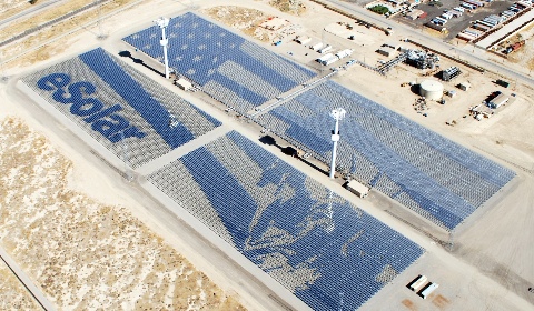aerial view of Sierra solar power tower plant